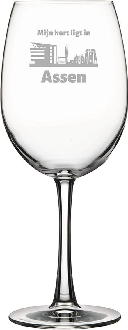 Gegraveerde Rode wijnglas 58cl Assen