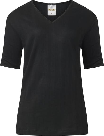 Lunatex - dames thermo T-shirt korte mouw - zwart - maat M