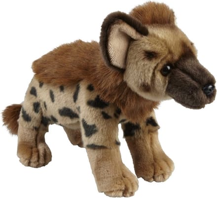 Ravensden Pluche gevlekte hyena knuffel - bruin - 28 cm - speelgoed dieren knuffels