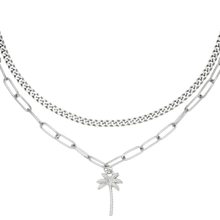 Ketting Palm Beach - Ketting Zilver - Yehwang - Palmboom