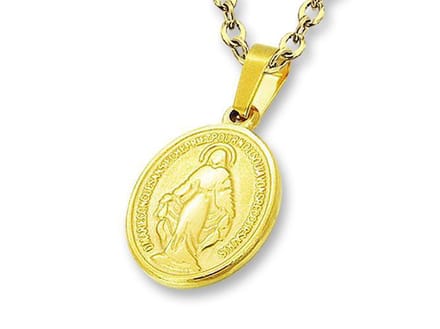 Amanto Ketting Emke - 316L Staal - Christus Medaillon - 24x16mm - 50cm