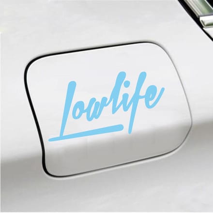 Bumpersticker - Lowlife - 7,5 X 14,8 - Licht Blauw
