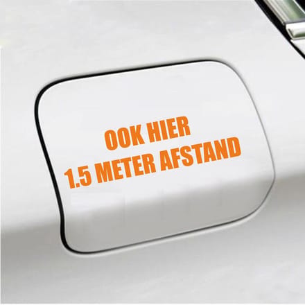 Bumpersticker - Ook Hier 1,5 Meter Afstand - 4,2 X 14,8 - Oranje