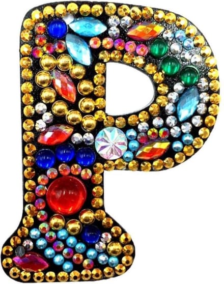 Diamond painting ● SLEUTELHANGER ● "Multiplaza" Letter P - knutselen - creatief - hobby - sinterklaas - kerst - kadootje