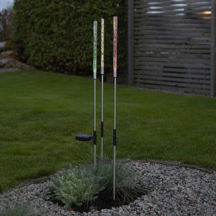STAR TRADING LED solarlamp Bubbly per set van 3, meerkleurig