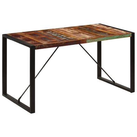 vidaXL - Eettafel - 140x70x75 - cm - massief - gerecycled - hout