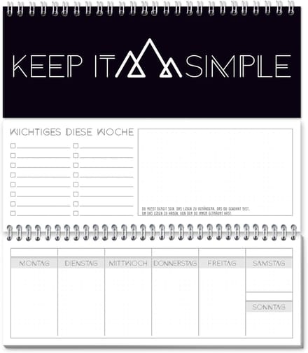 Tafelkalender Weekplanner - Agenda Dagelijks - Bureau Organizer - Zonder Vaste Datum - DIN A5