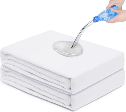 SET: 2x waterdichte molton - 90x200 cm - 25 cm hoog - Wit