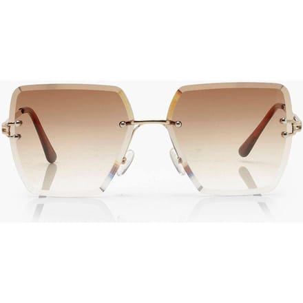 boohoo Dames Square Bruine Lens Oversized Zonnebril
