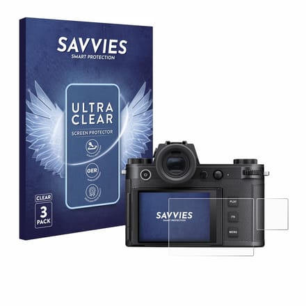 Savvies - Screenprotector voor Leica SL3-S (Display + Schouderdisplay) - Folie Beschermfolie transparant 6 Stuks