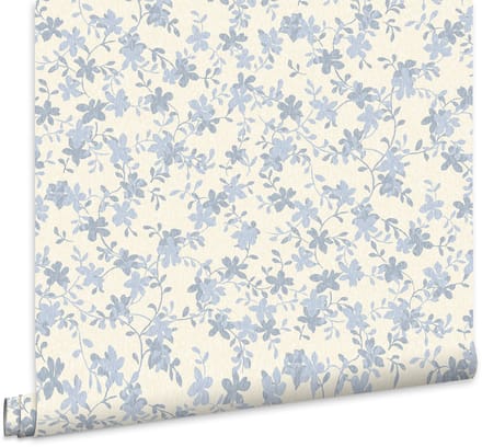 Laura Ashley Misterton Trail Behang - Bloemen - 10mx52cm - Blauw