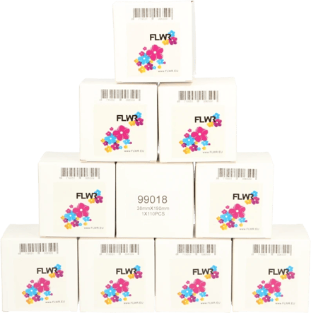 FLWR - Labelprintrol / 99018 10-pack / Wit - Geschikt voor Dymo