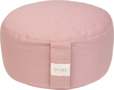 Meditatiekussen eco linnen oudroze rond - Pure | Yoga kussen