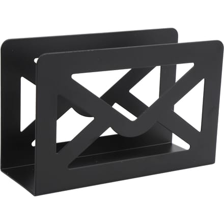 Desktop Metalen Briefhouder Moderne Zwarte Brief Organizer Multifunctionele Briefsorter Organizer met Uitgesneden Envelop black