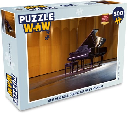 Puzzel Een vleugel piano op het podium - Legpuzzel - Puzzel 500 stukjes
