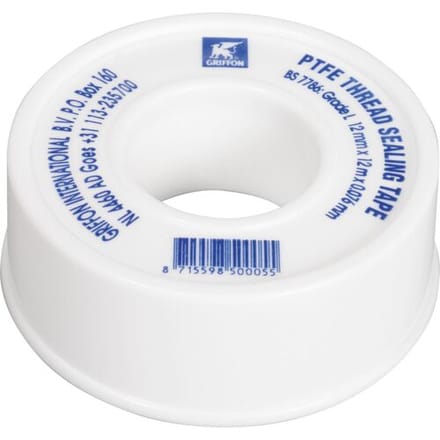 Griffon teflon tape voor waterleiding 12mx12mmx0,076mm