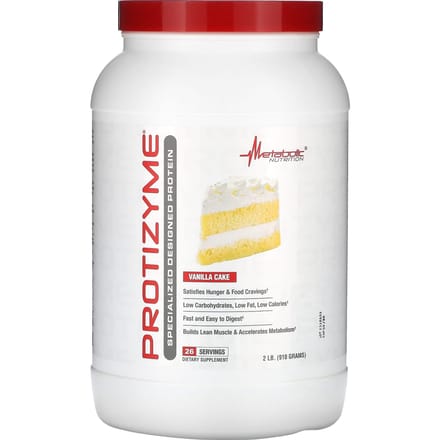 Metabolic Nutrition, Protizyme, Speciaal Ontworpen Eiwit, Vanille Cake, 2 lb (910 g)