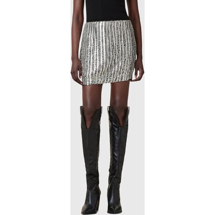 AllSaints Jamilia Emb Skirt Silver Taglia: 6 | Minigonne Outlet | Donna | Grigio