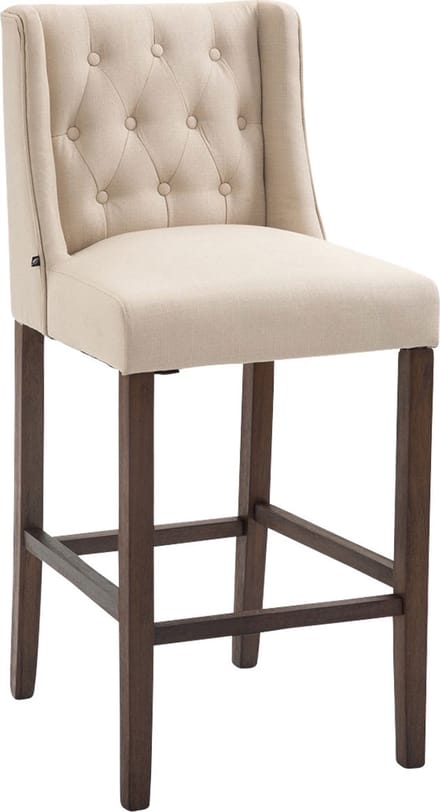 CLP Cassandra Barkruk - Stof creme antiek donker