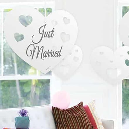 Folat - Hangdecoratie harten met stansvorm