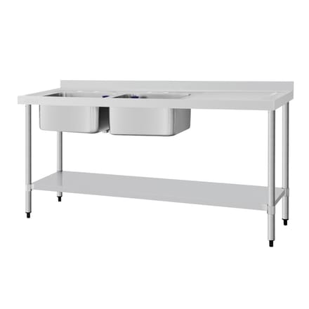 Vogue Spoeltafel Dubbele Spoelbak - Vogue DY827 - Horeca & Professioneel - Horeca & Professioneel
