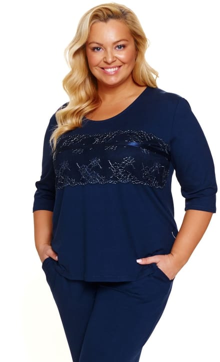 Doctor Nap Dames Pyjama Viscose Plus Size Navy PB.7330 40 / L
