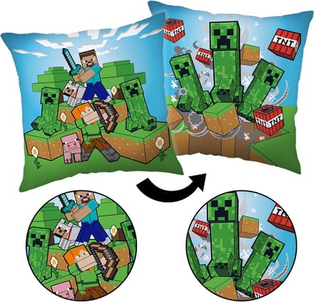 Minecraft Creeper Vierkante Kussen, Decoratieve Kussen 40x40 cm, OEKO-TEX