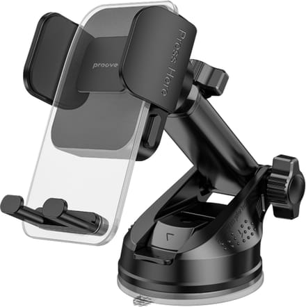 Proove Crystal Clamp Plus Zuignap Smartphonehouder - Verstelbare Autohouder voor iPhone en Android (4.7-6.9)