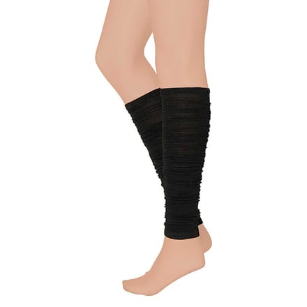 Apollo - Feest beenwarmer 60 denier microfibre - Lurex - Zwart - One size - Beenwarmers dames - Beenwarmers carnaval - Feestkleding - Carnaval