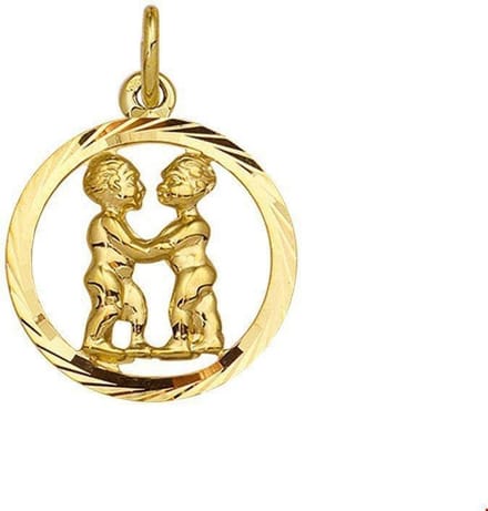 Geelgouden Bedel sterrenbeeld tweeling gediamanteerd  4005679