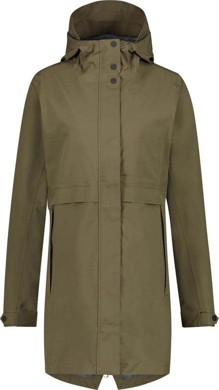 agu Parka Regenjas Dames Waterdicht - Army Green - Waterkolom 5.000 mm - PFAS-vrije DWR-coating - Capuchon met vizier