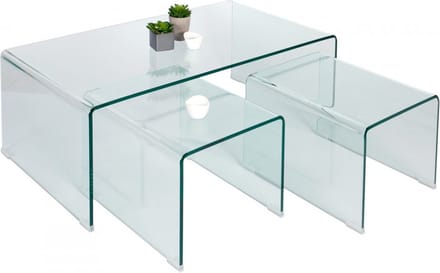 Glazen salontafel set van 3 model Trio 90cm