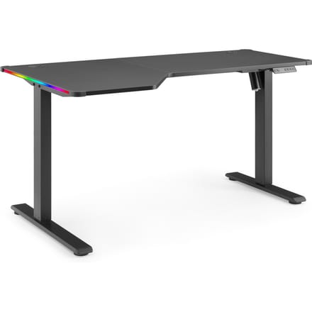 Bureau Worktime Game 140 x 100 LED elektrisch in hoogte verstelbaar zwart hjh OFFICE