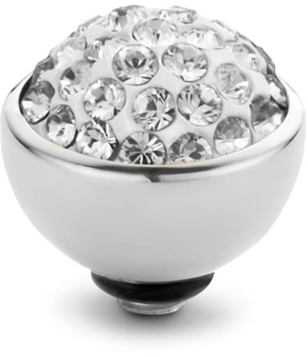 Melano Twisted Shiny Steentje Crystal | Zilver