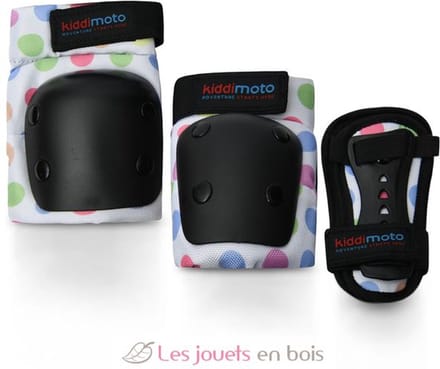 KIDDIMOTO padset - bescherming - Kinderen - Pastel Dotty - Wit - Medium