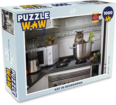 Puzzel Kat - Pan - Keuken - Legpuzzel - Puzzel 1000 stukjes volwassenen