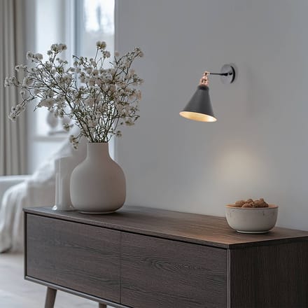 Opviq Wandlamp Berceste, zwart/goud, metaal, hoogte 29 cm