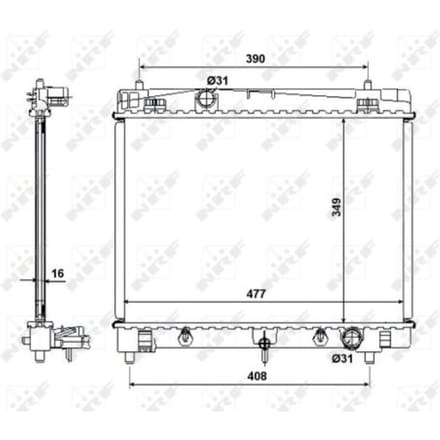 Radiator, motorkoeling NRF 58495