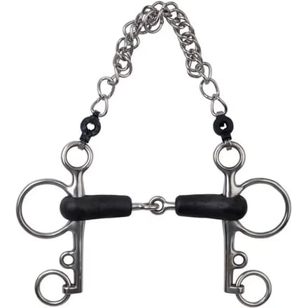 Pelham voor paard met gebroken rubber Metalab