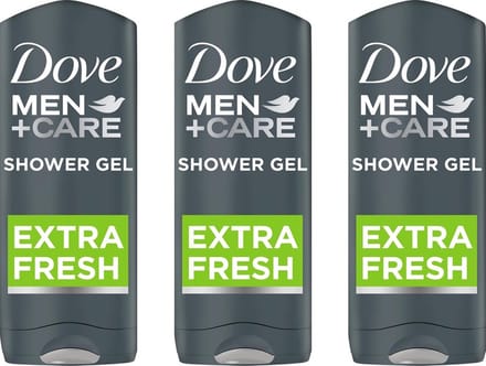Dove Men+Care Extra Fresh - 3 x 400 ml - Douche Gel - Voordeelverpakking