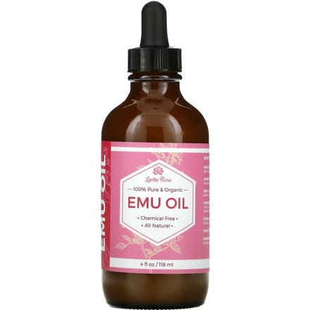 Leven Rose, 100% Pure Organic Emu Oil, 4 fl oz (118 ml) black