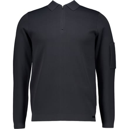 Genti Polo Zip Ls Polos Donkergrijs K4117-1258