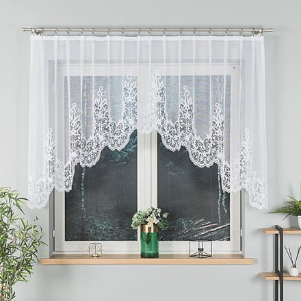 Markizeta Berenika - Jacquard Geplooid Gordijn - 330x120 cm - Witte Kleur