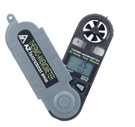 Digitale Windmeter - Anemometer Temperatuurmeter - Weer Meten - 3-in-1 Functie - Compact Formaat - Zwart
