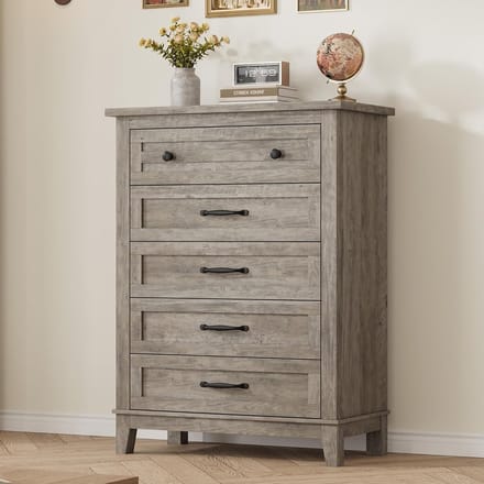 Ladekast met 5 Laden - Commode voor Slaapkamer, Woonkamer en Inloopkast - Compacte Staande Opbergkast - Stevig Hout