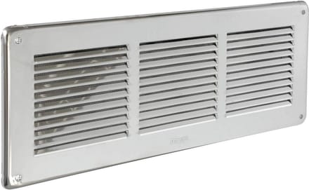 340 x 140 mm roestvrijstalen ventilatierooster met insectengaas voor buiten