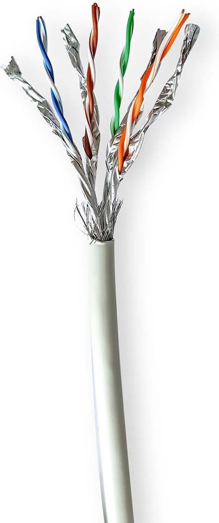Nedis Netwerk Kabel Rol - CAT7 - Solid - S/FTP - Koper - 305.0 m - Binnenshuis - Rond - LSZH - Grijs - Trekdoos