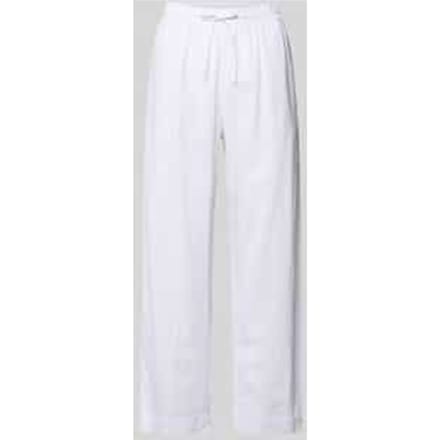 wide leg broek van linnenmix met elastische band model 'Lava'