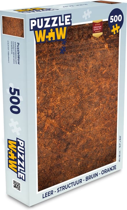Puzzel Leer - Structuur - Bruin - Oranje - Legpuzzel - Puzzel 500 stukjes