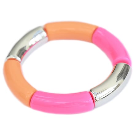 Armband penne orange pink silver